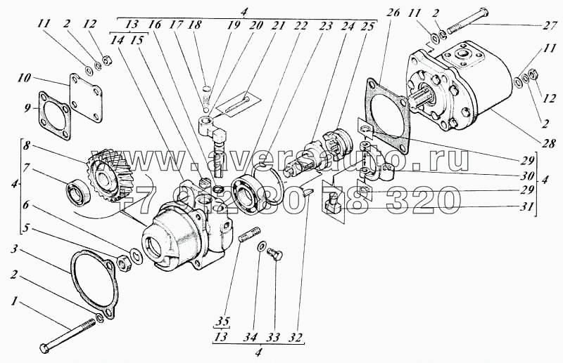 Насосы шестеренные с приводами 440-24-26с1