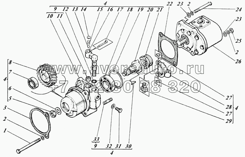 Насосы шестеренные с приводами 440-26с1