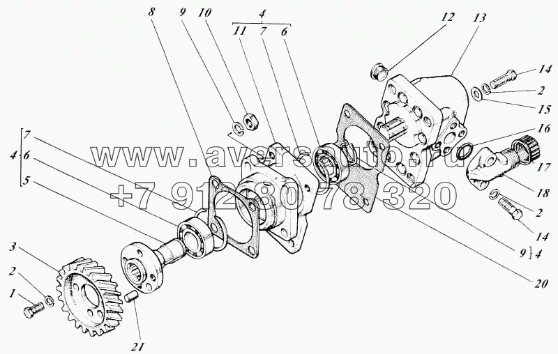 Насосы шестеренные с приводами 442-55-26с1