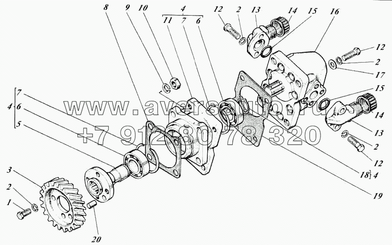 Насосы шестеренные с приводами 442-57-26с1