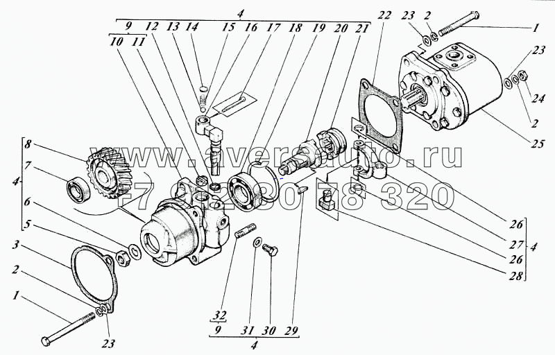 Насосы шестеренные с приводами 442-57-26с1