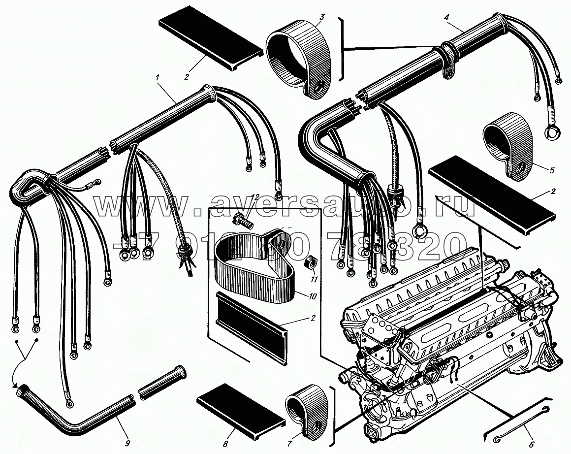 Провода от щитка управления к агрегатам дизеля