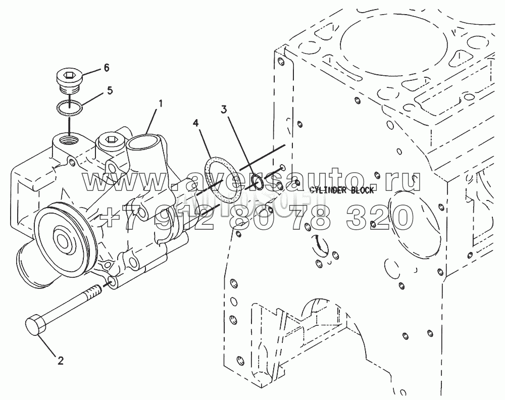 107-7758 Насос системы охлаждения