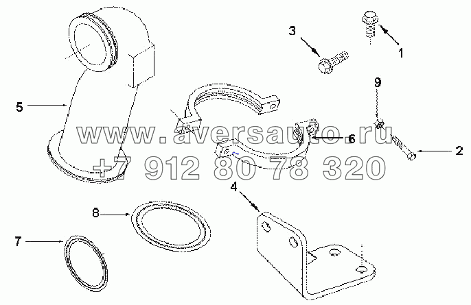 XS 9469ZZ CONNECTION, EXHAUST OUTLET