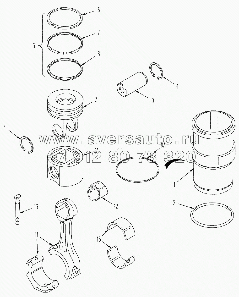 PISTONS AND CONNECTING RODS, MAGNUM 310