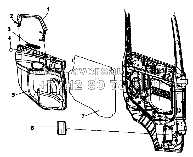 6102A-C0104 Внутренняя отделка левой двери