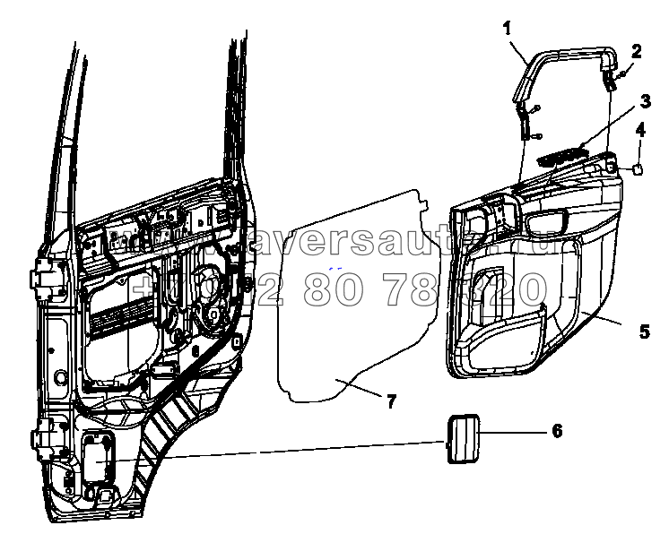 6102B-C0104 Внутренняя отделка правой двери