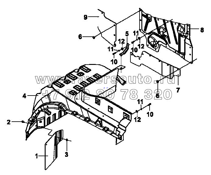 8403E-C0102 Левый внутренний брызговик