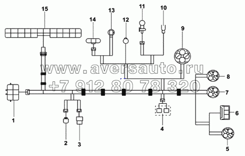 Схема пучка электропроводов двигателя