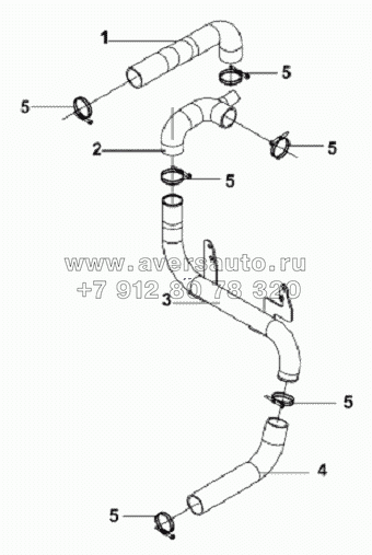 Radiator Water Inlet / Outlet Pipe Subassembly