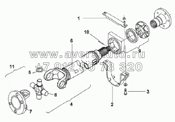 Middle Driving Shaft & Support Assembly