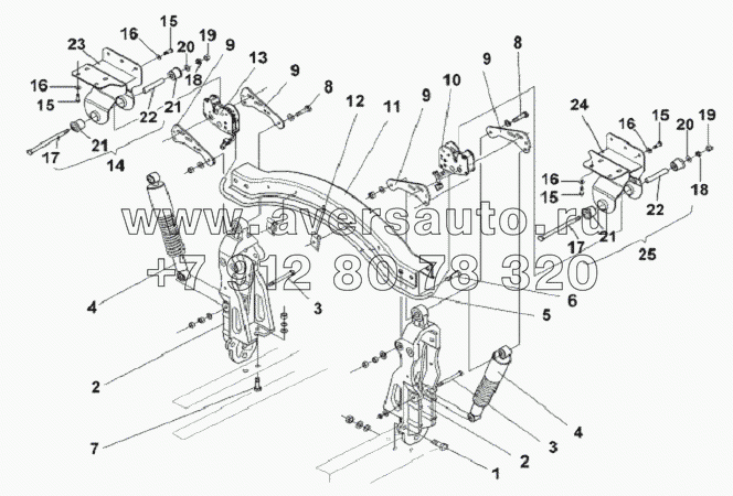 Cab Rear Suspension Subassembly -T1 Flat-roof Semi-floating