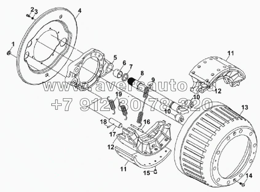 DH7131-15 Тормоз колеса среднего моста