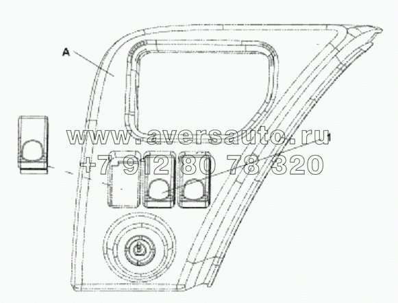 3751Y-C0100 Заглушка клавишных выключателей на щитке