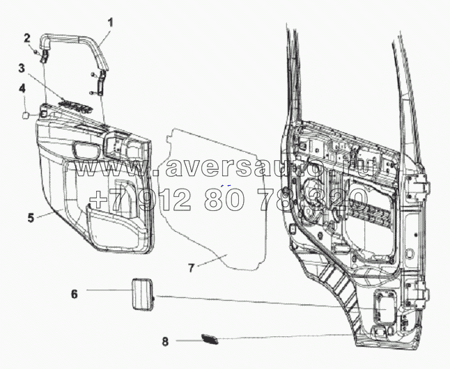 6102A-C0103 Внутренняя отделка левой двери