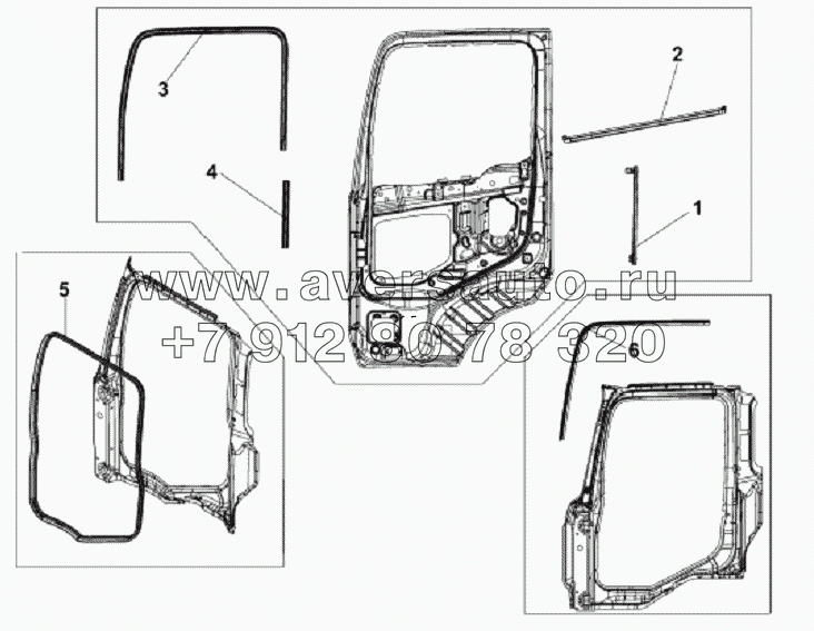 6107A-C0100 Уплотнитель левой двери