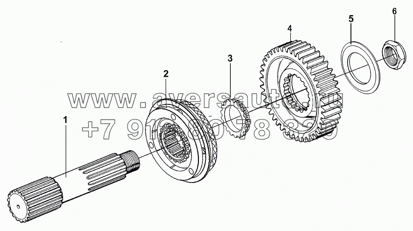 RT-11509G-10 Вал, шестерня, синхронизатор демультипликатора