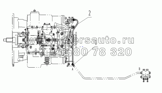 1703U-T2200 Трубопровод управления коробкой передач