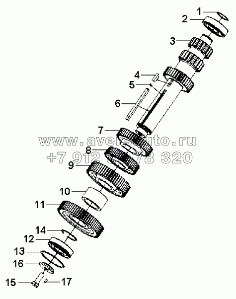 1700020-K20R0-03 Блок промежуточного вала в сборе