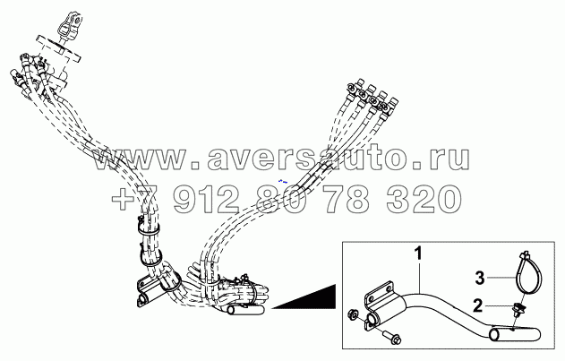 3506Q-T0100 Шланг с держателем шланга от рамы к трубному соединению кабины
