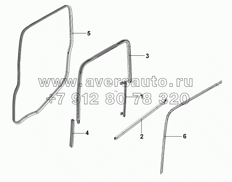 6107A-C0100 Уплотнитель левой двери