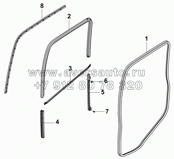 6107B-C0100 Блок уплотнителя правой двери