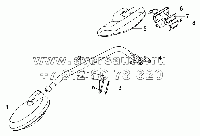 8219A-C0104 Блок зеркала нижнего вида