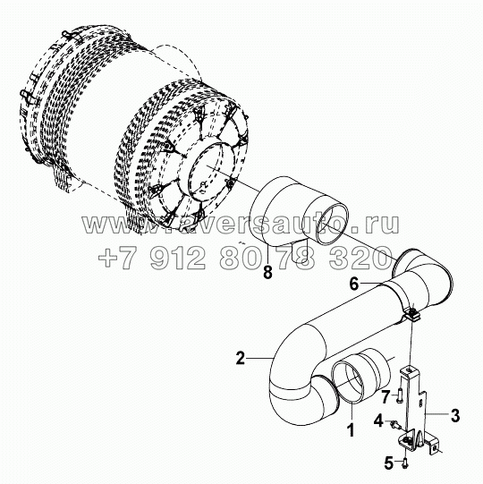 1109C-K2000 Впускная труба от воздушного фильтра к двигателю