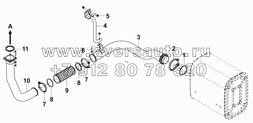 1203A-K21R0 Впускная труба глушителя