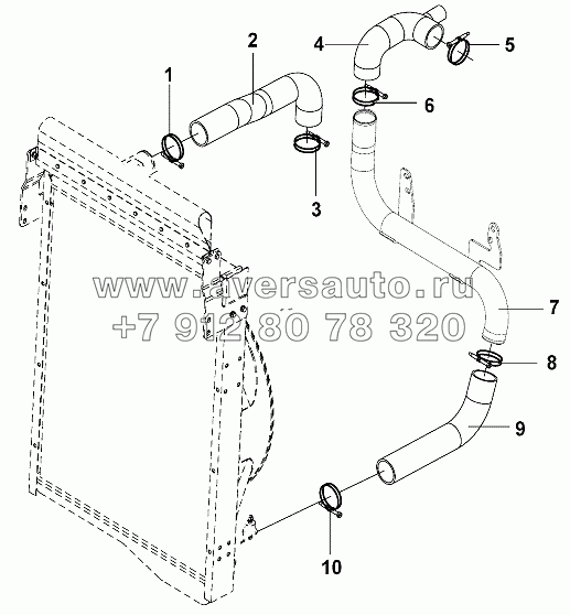 Radiator Water Inlet And Outlet Pipe Group