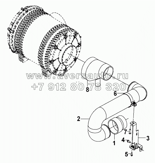 Intake Pipe Group Connecting Air Cleaner To Engine