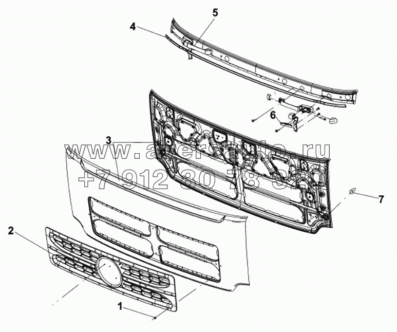 Передняя панель с решеткой радиатора