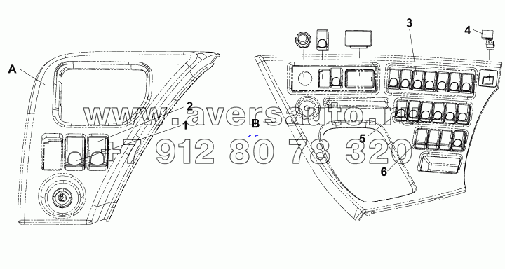 3750A-C0100 Группа выключателей на щитке