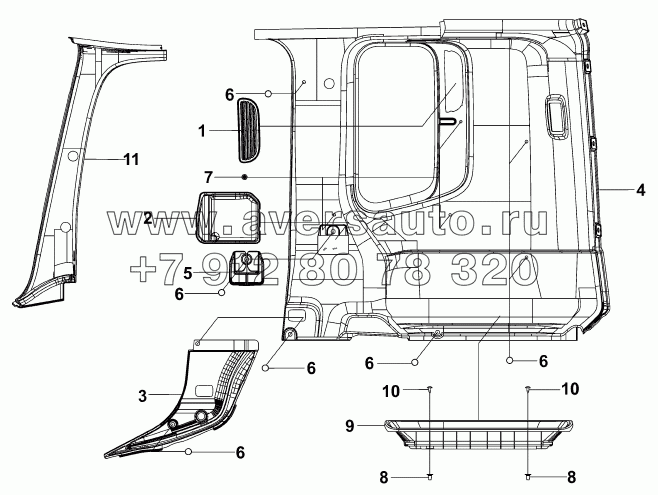 5402B-C0201 Внутренняя отделка правой боковины