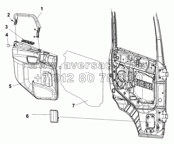 6102A-C0104 Отделка передней левой двери