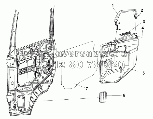 6102B-C0104 Отделка передней правой двери