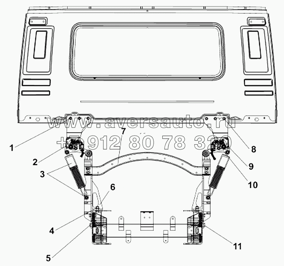 5001B-C0302 Задняя подвеска кабины