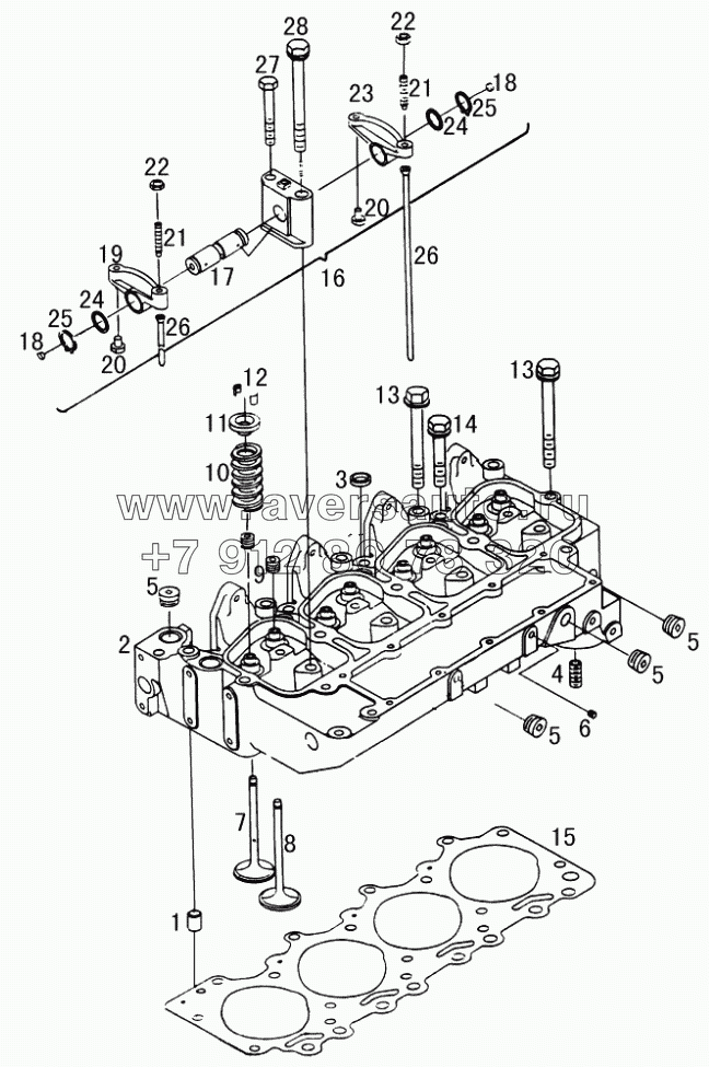 Головка блока цилиндров и клапанный механизм