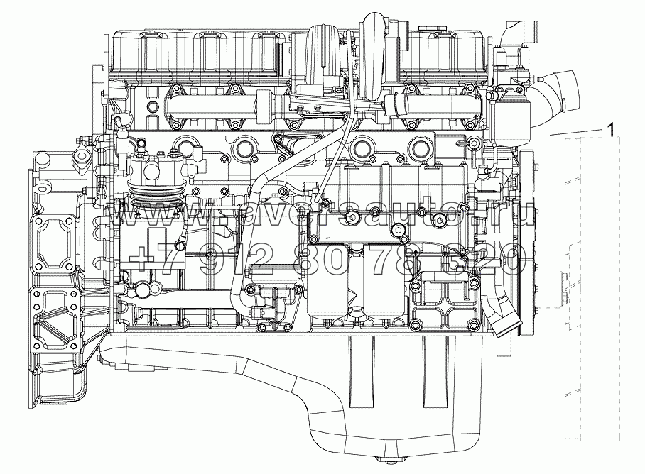 Двигатель (вид справа)