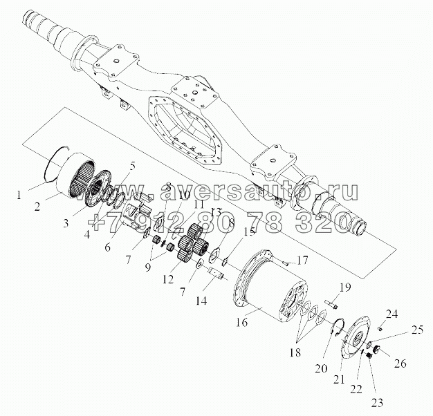 Колесный редуктор (мост с колесными редукторами R16T230W)