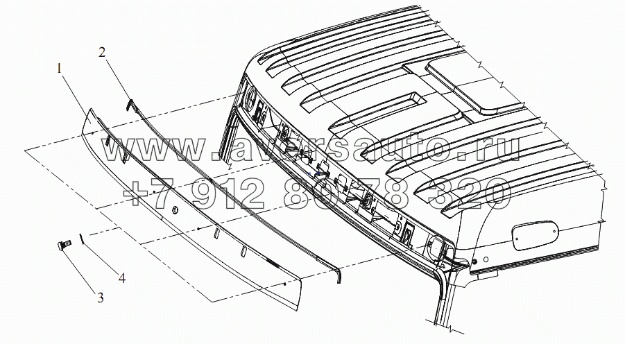 Верхняя отделочная плита переднего ветрового стекла