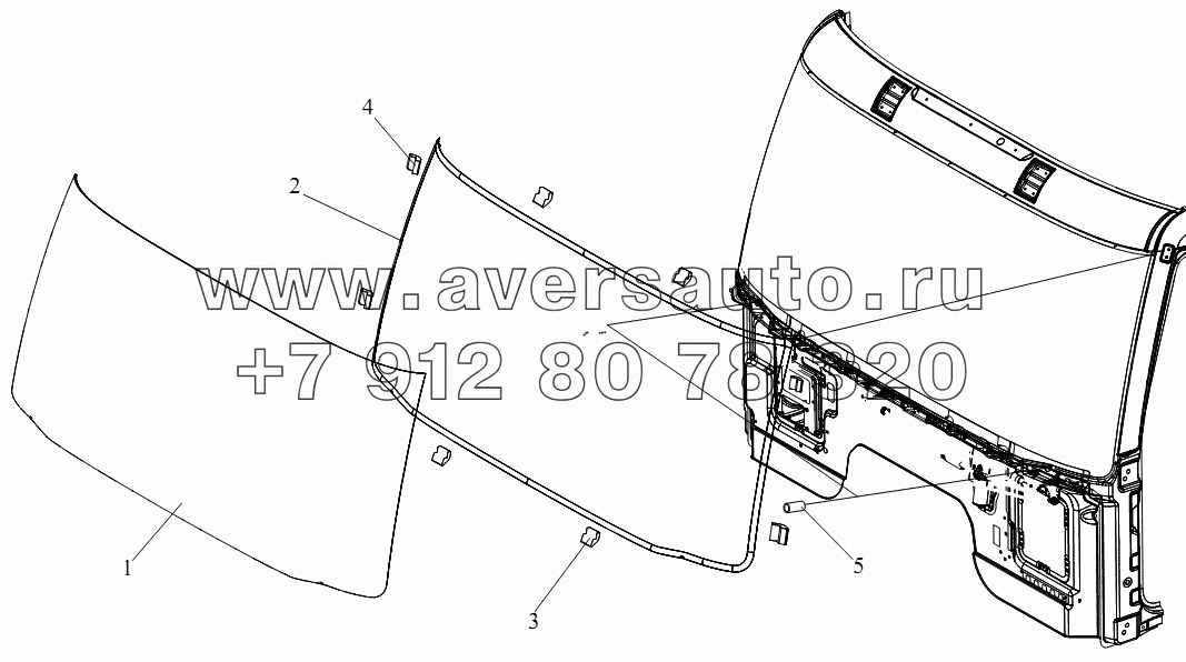 Стекло переднего ветрового окна