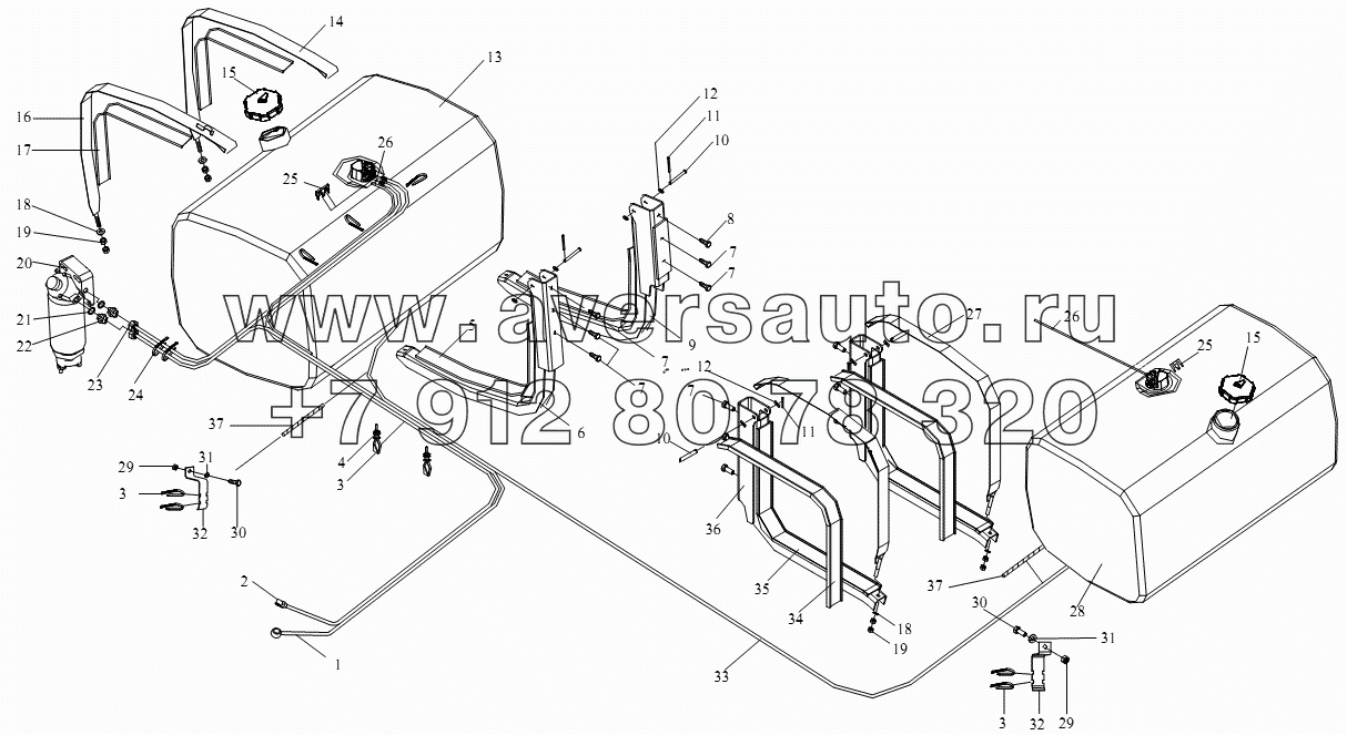 Топливный бак и топливная магистраль