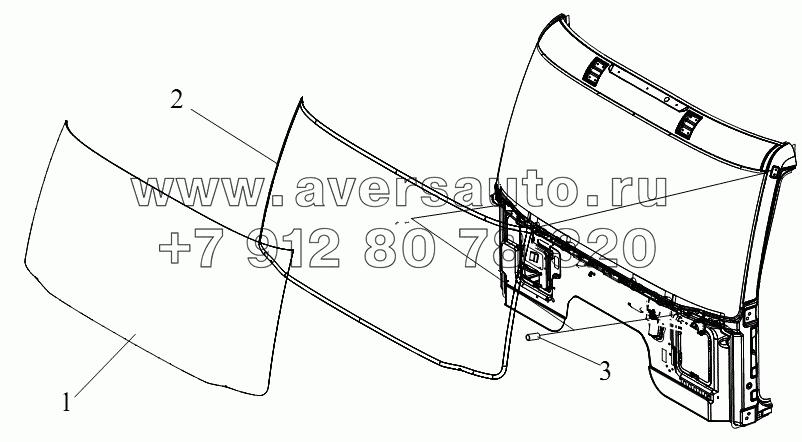 Стекло переднего ветрового окна