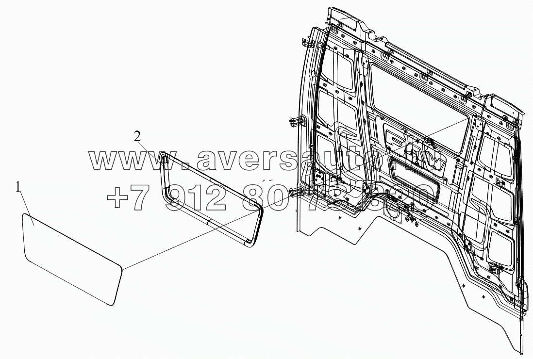 Стекло заднего окна (плоская крыша)