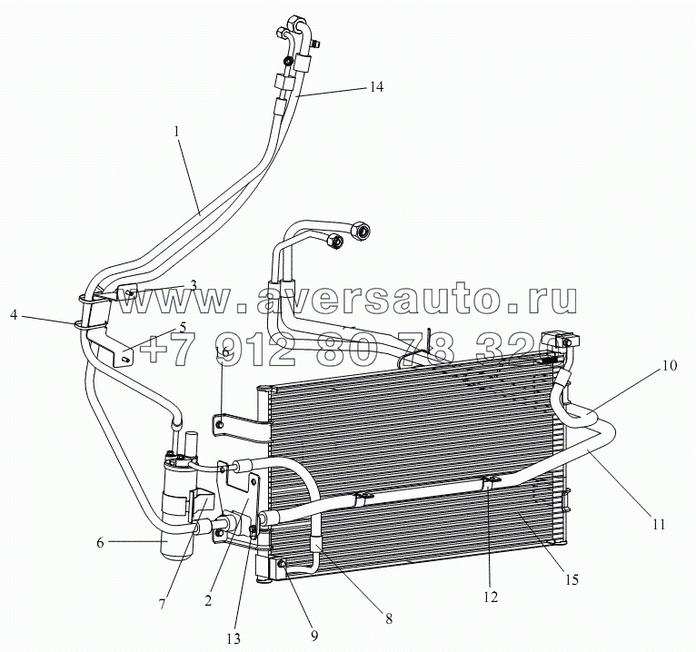 Перевозочный трубопровод фреона, контенсатор, резервуар