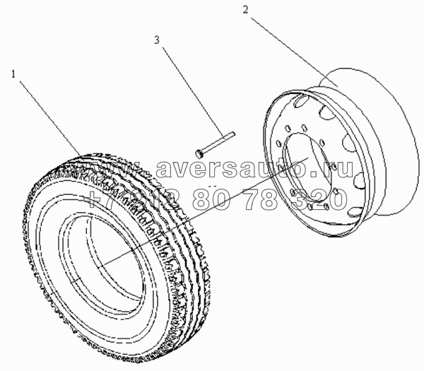 Колеса с шинами (315/80R22.5)