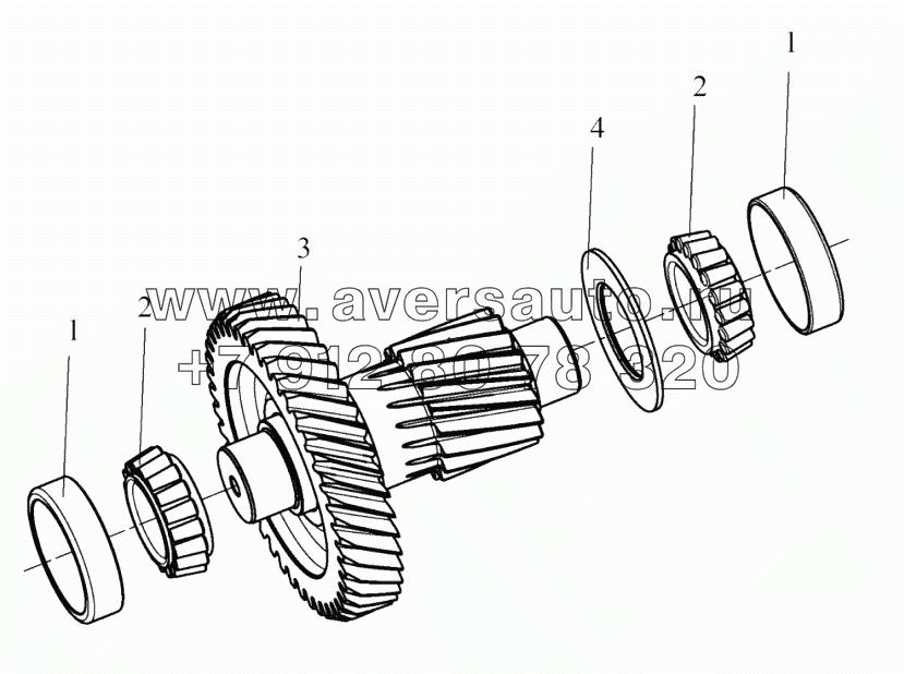  Countershaft, Auxiliary Gearbox (FR, LH)