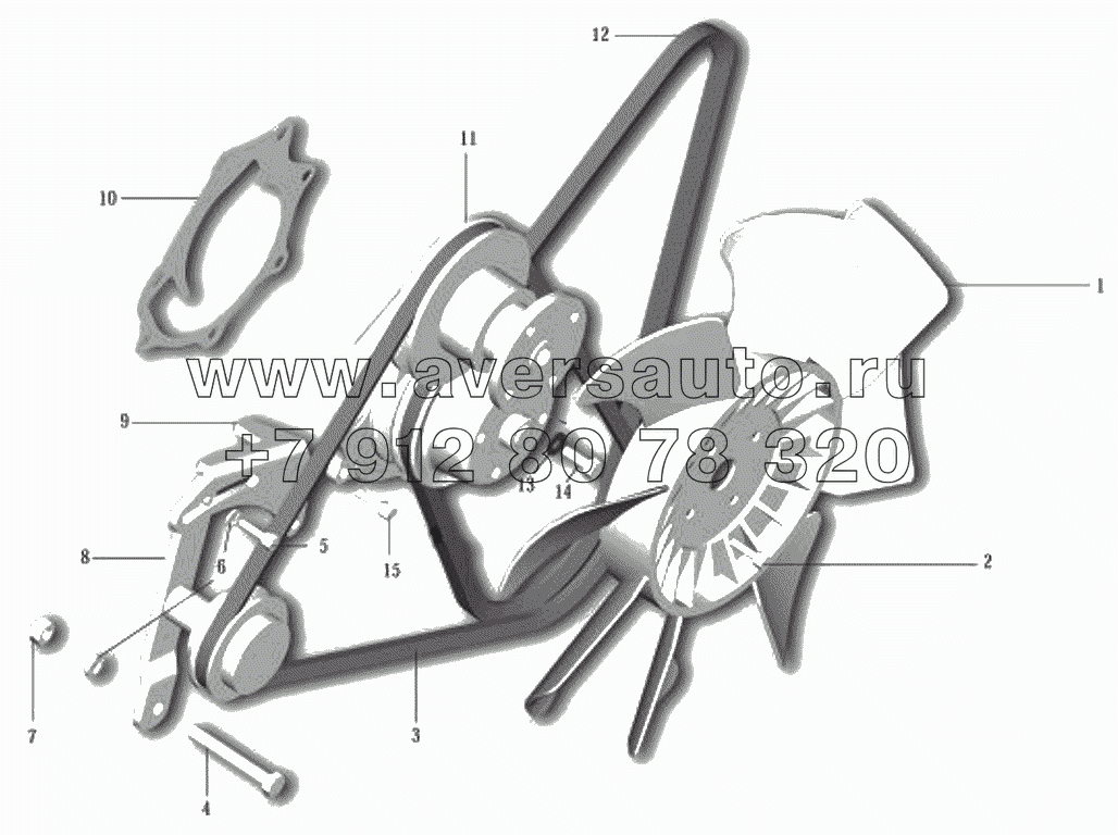  Water pump and fan