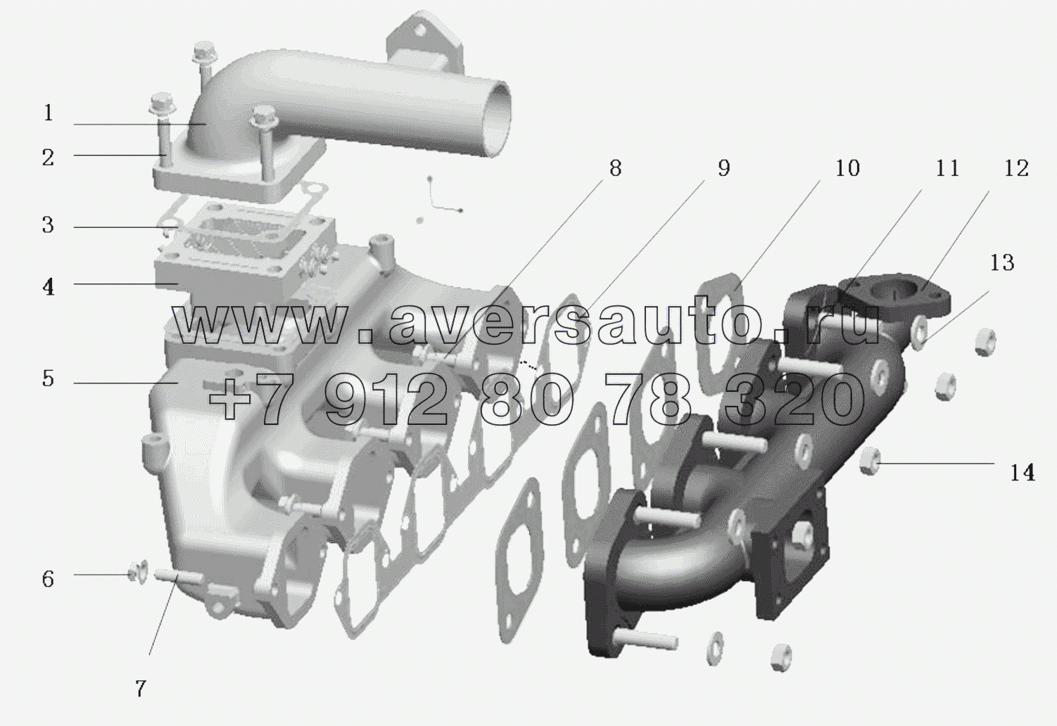  Intake and exhaust manifold, start preheating device